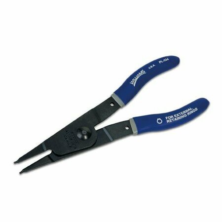 WILLIAMS Retaining Ring Plier, Fixed Tip, External, 7 Inch OAL JHWPL-534